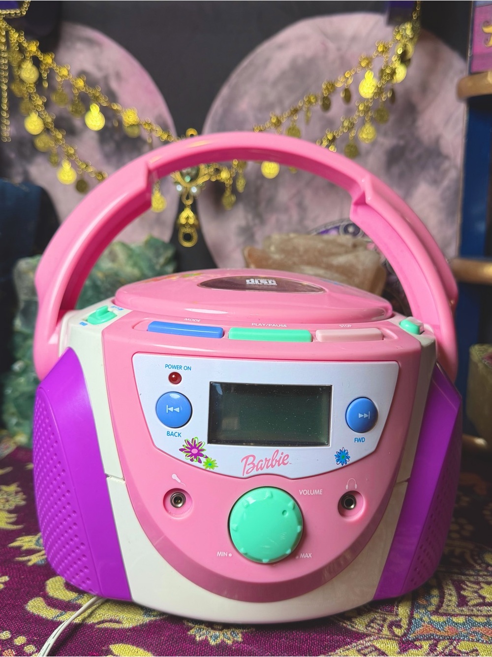 Vintage 2000’s Barbie CD Player Boombox Microphone Output